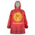 Kyrgyzstan Football Custom Wearable Blanket Hoodie Kazakh Pattern