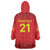 Kyrgyzstan Football Custom Wearable Blanket Hoodie Kazakh Pattern