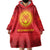 Kyrgyzstan Football Custom Wearable Blanket Hoodie Kazakh Pattern