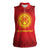 Kyrgyzstan Football Custom Women Sleeveless Polo Shirt Kazakh Pattern