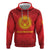 Kyrgyzstan Football Custom Zip Hoodie Kazakh Pattern