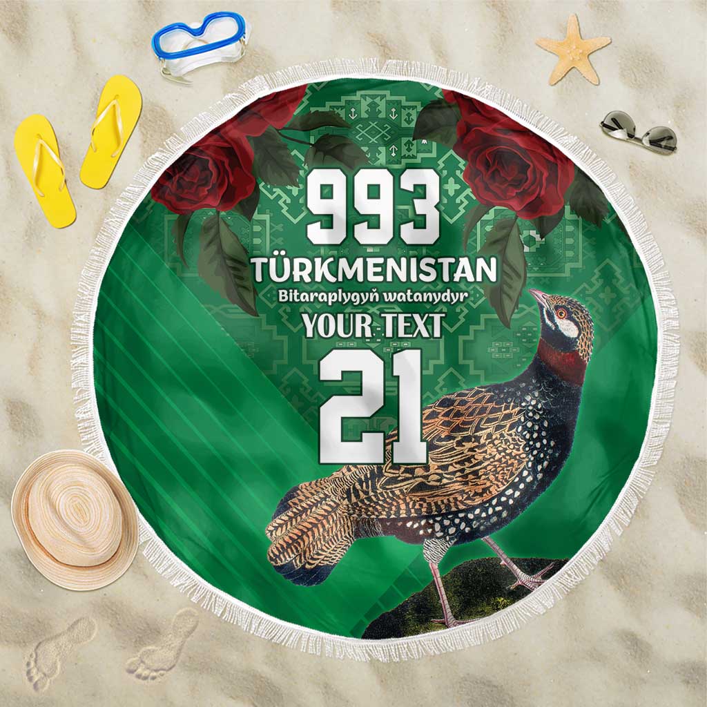 Turkmenistan 993 Custom Beach Blanket Turkmenistan Bitaraplygyn watanydyr