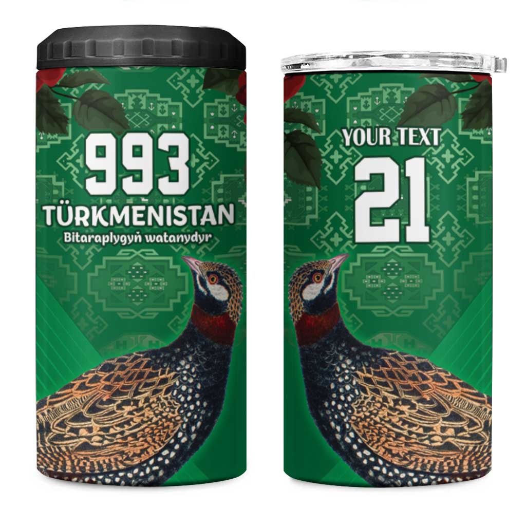 Turkmenistan 993 Custom 4 in 1 Can Cooler Tumbler Turkmenistan Bitaraplygyn watanydyr