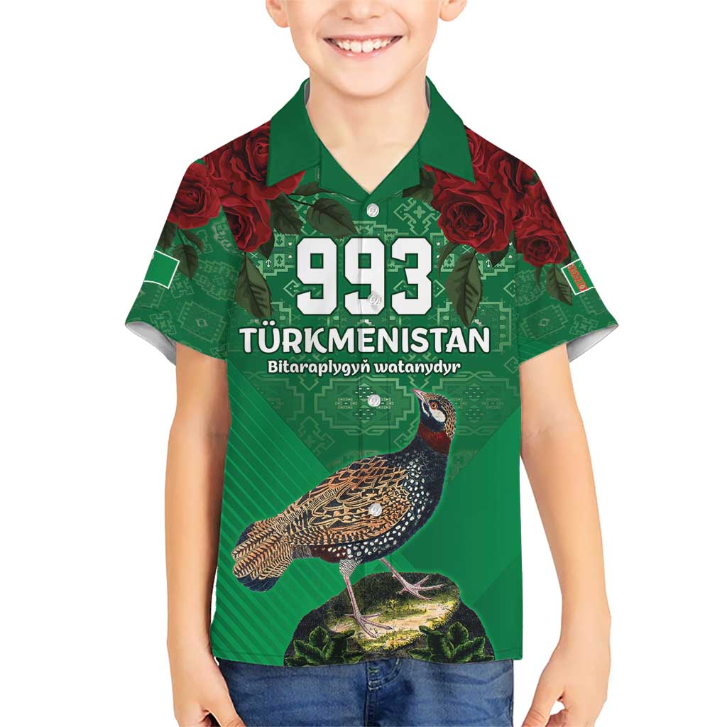 Turkmenistan 993 Custom Kid Hawaiian Shirt Turkmenistan Bitaraplygyn watanydyr