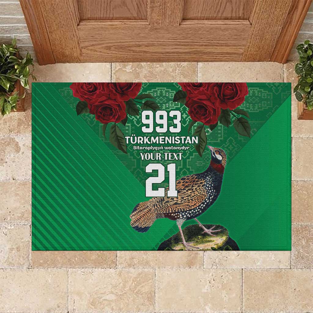 Turkmenistan 993 Custom Rubber Doormat Turkmenistan Bitaraplygyn watanydyr