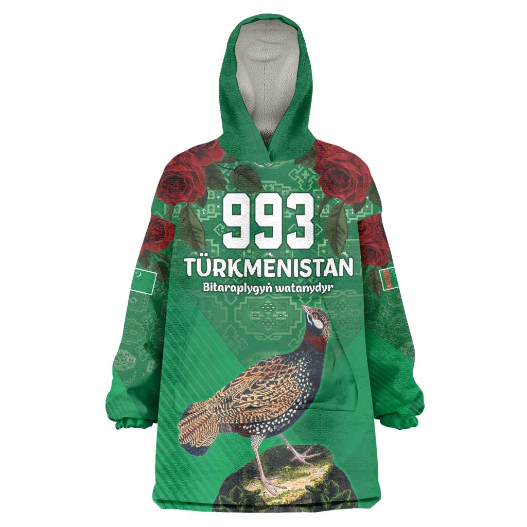 Turkmenistan 993 Custom Wearable Blanket Hoodie Turkmenistan Bitaraplygyn watanydyr