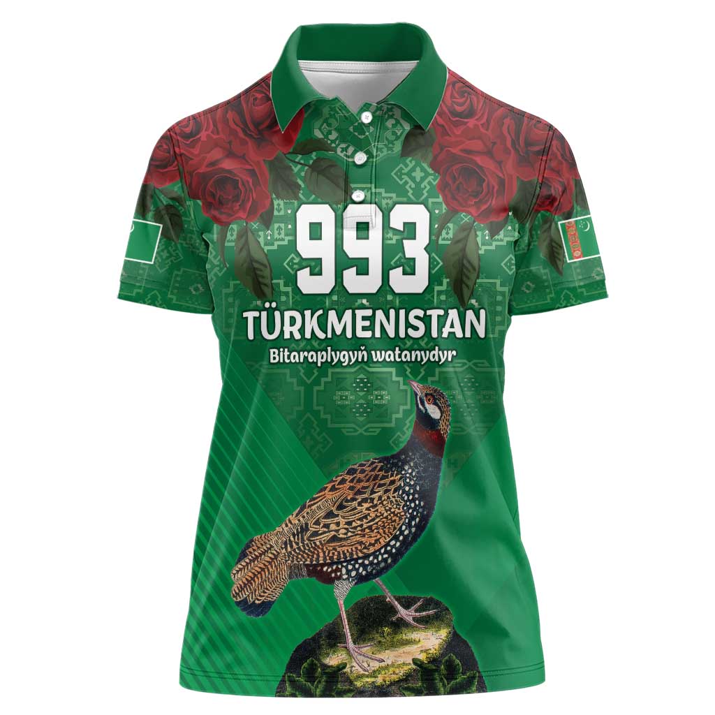 Turkmenistan 993 Custom Women Polo Shirt Turkmenistan Bitaraplygyn watanydyr