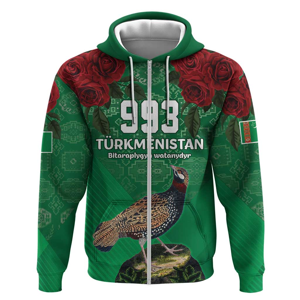 Turkmenistan 993 Custom Zip Hoodie Turkmenistan Bitaraplygyn watanydyr