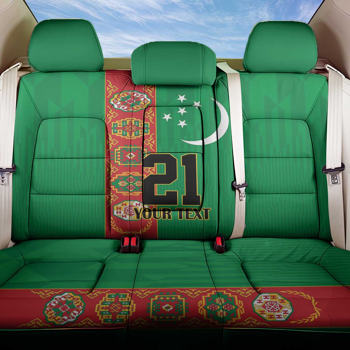 Turkmenistan Black Francolin Custom Back Car Seat Cover Turkmenistan Turkmenistanyn Baydagy