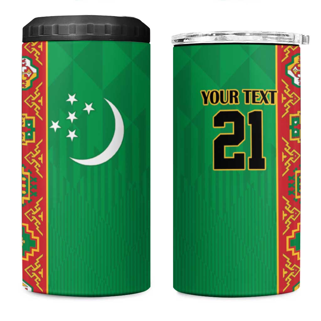 Turkmenistan Black Francolin Custom 4 in 1 Can Cooler Tumbler Turkmenistan Turkmenistanyn Baydagy