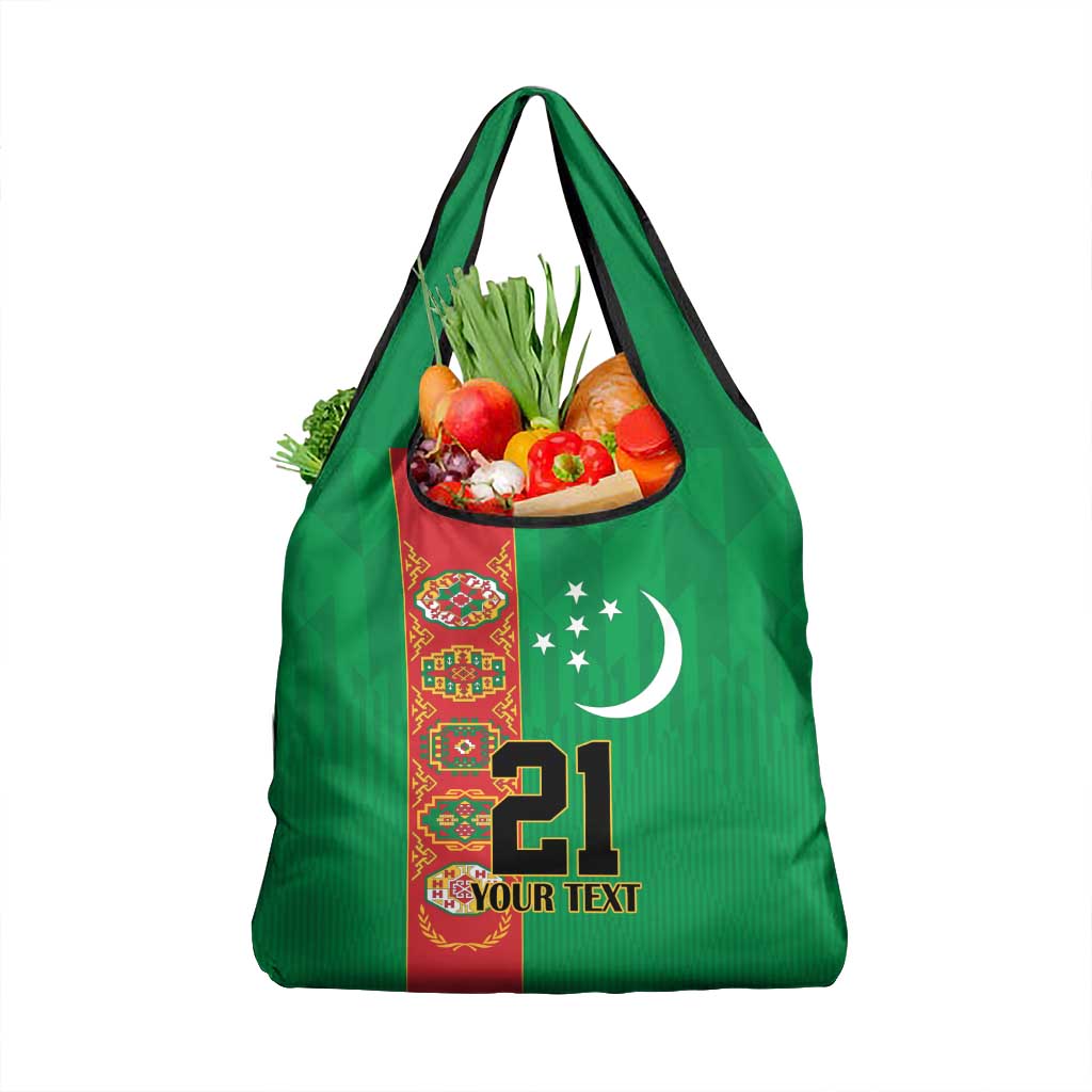 Turkmenistan Black Francolin Custom Grocery Bag Turkmenistan Turkmenistanyn Baydagy