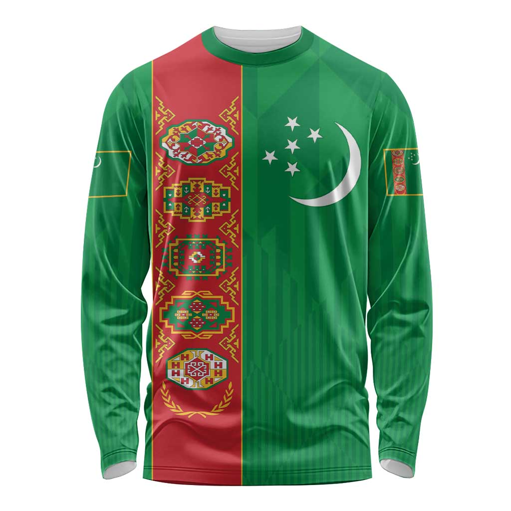 Turkmenistan Black Francolin Custom Long Sleeve Shirt Turkmenistan Turkmenistanyn Baydagy