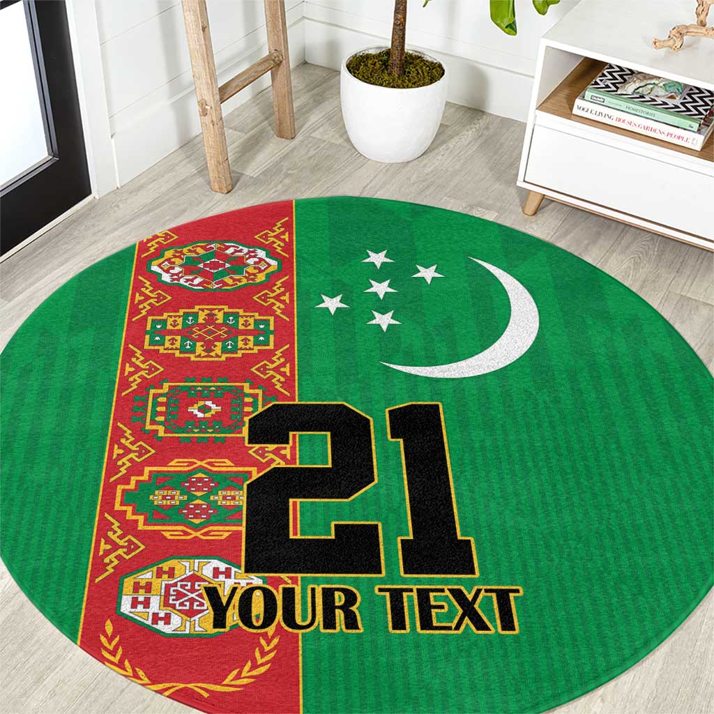 Turkmenistan Black Francolin Custom Round Carpet Turkmenistan Turkmenistanyn Baydagy