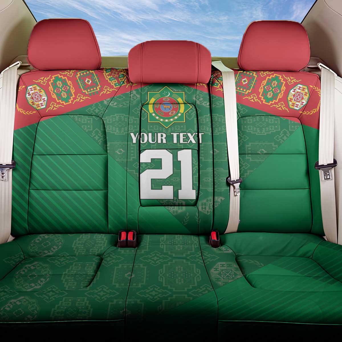 Turkmenistan Football Custom Back Car Seat Cover We Are The Champions