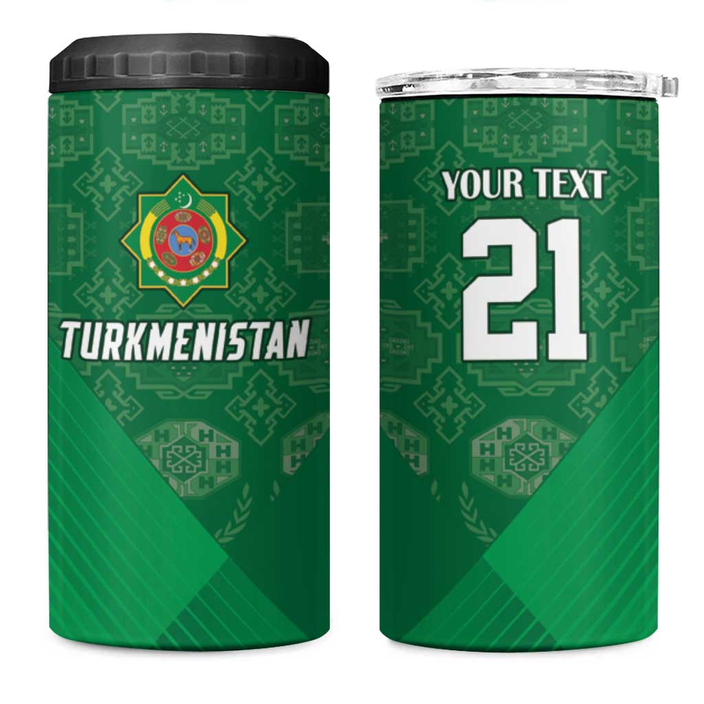 Turkmenistan Football Custom 4 in 1 Can Cooler Tumbler We Are The Champions