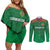 Turkmenistan Football Custom Couples Matching Off Shoulder Short Dress and Long Sleeve Button Shirt We Are The Champions