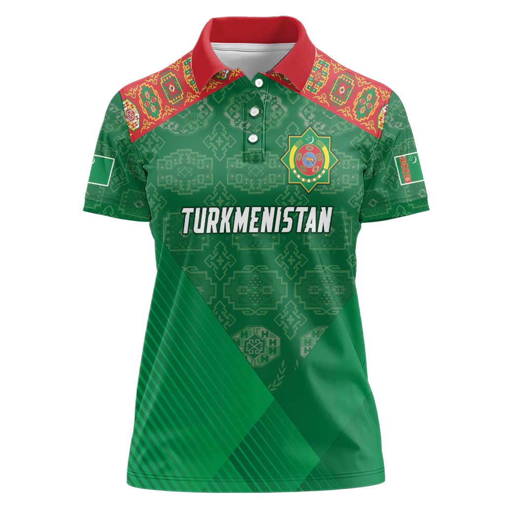 Turkmenistan Football Custom Women Polo Shirt We Are The Champions