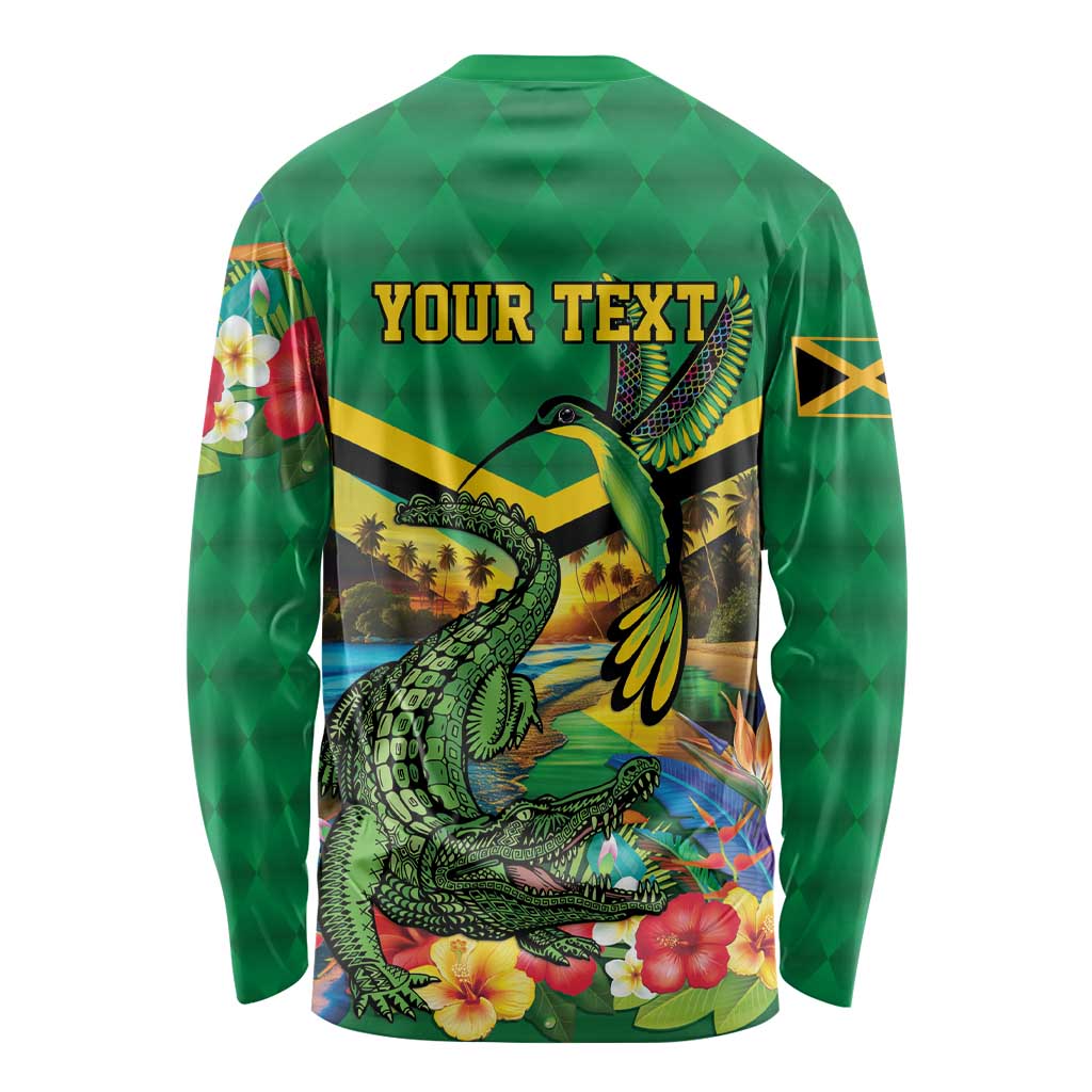 Jamica Hummingbird and Crocodiles Personalized Long Sleeve Shirt