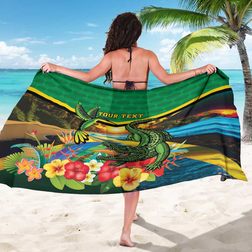 Jamica Hummingbird and Crocodiles Personalized Sarong