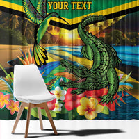 Jamica Hummingbird and Crocodiles Personalized Window Curtain