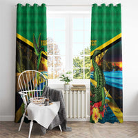 Jamica Hummingbird and Crocodiles Personalized Window Curtain