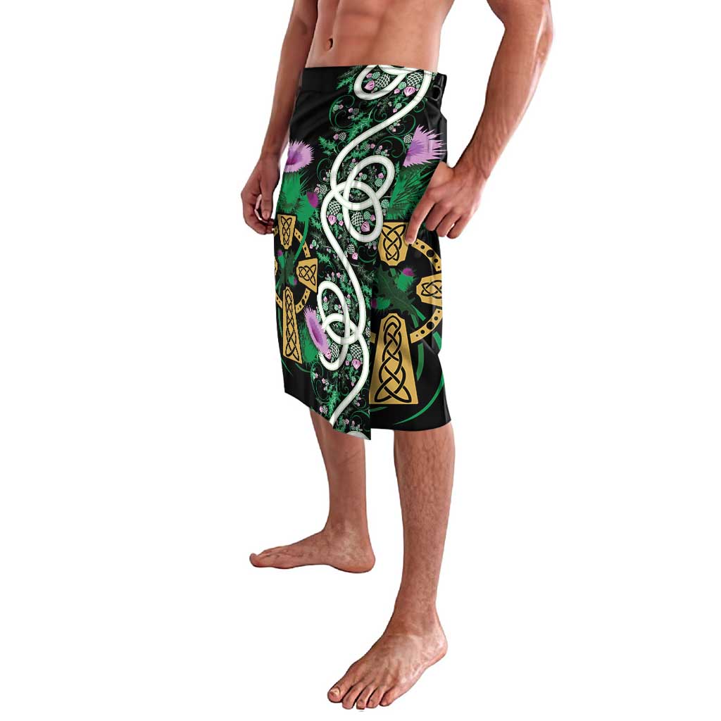 Scottish Celtic Cross Thistle Flowers Lavalava
