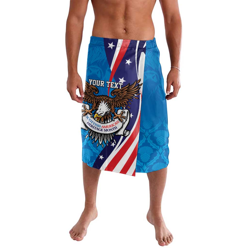 Scottish-American Heritage Month Personalized Lavalava Highland Cow and USA-eagle