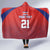 Costa Rica Football Custom Hooded Blanket Los Ticos Go Champions