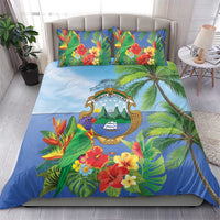 Costa Rica Parrot Tropical Flowers Bedding Set