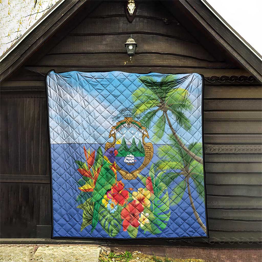 Costa Rica Parrot Tropical Flowers Quilt