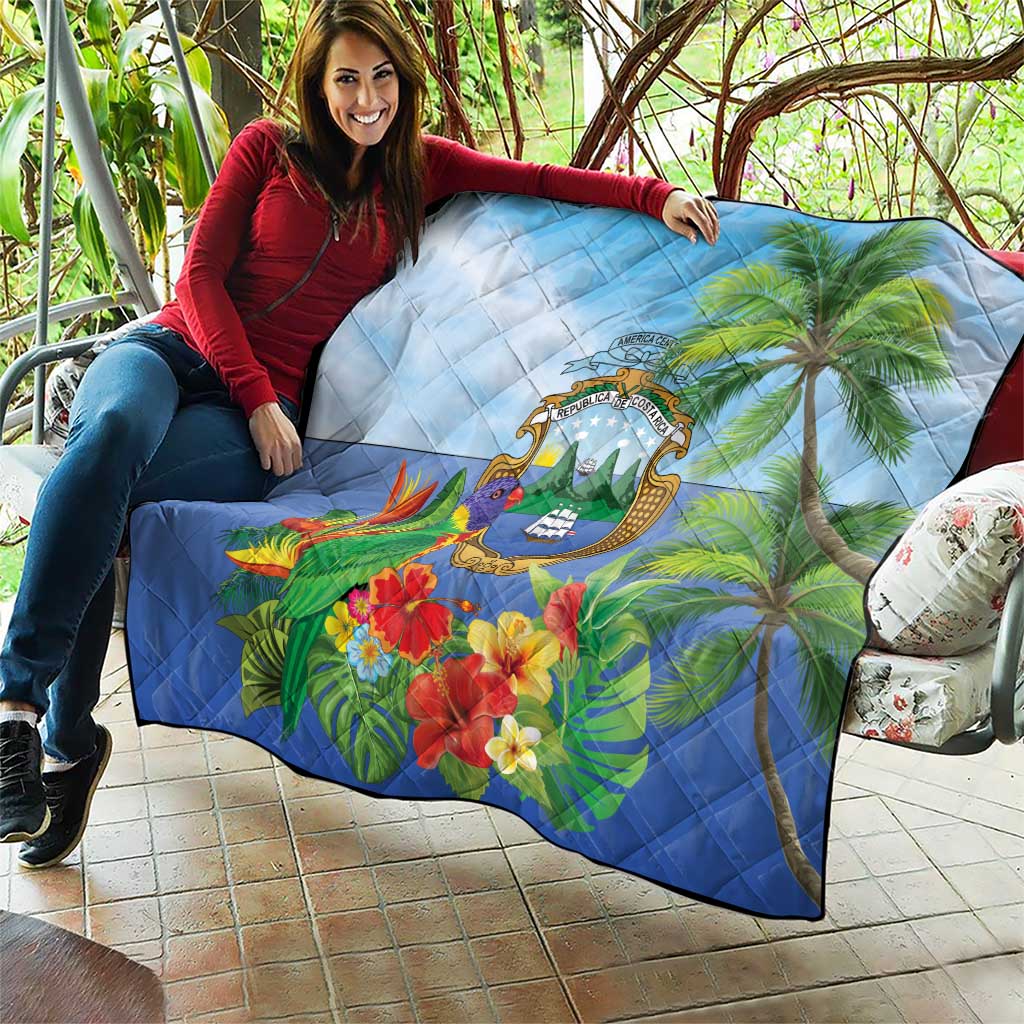 Costa Rica Parrot Tropical Flowers Quilt