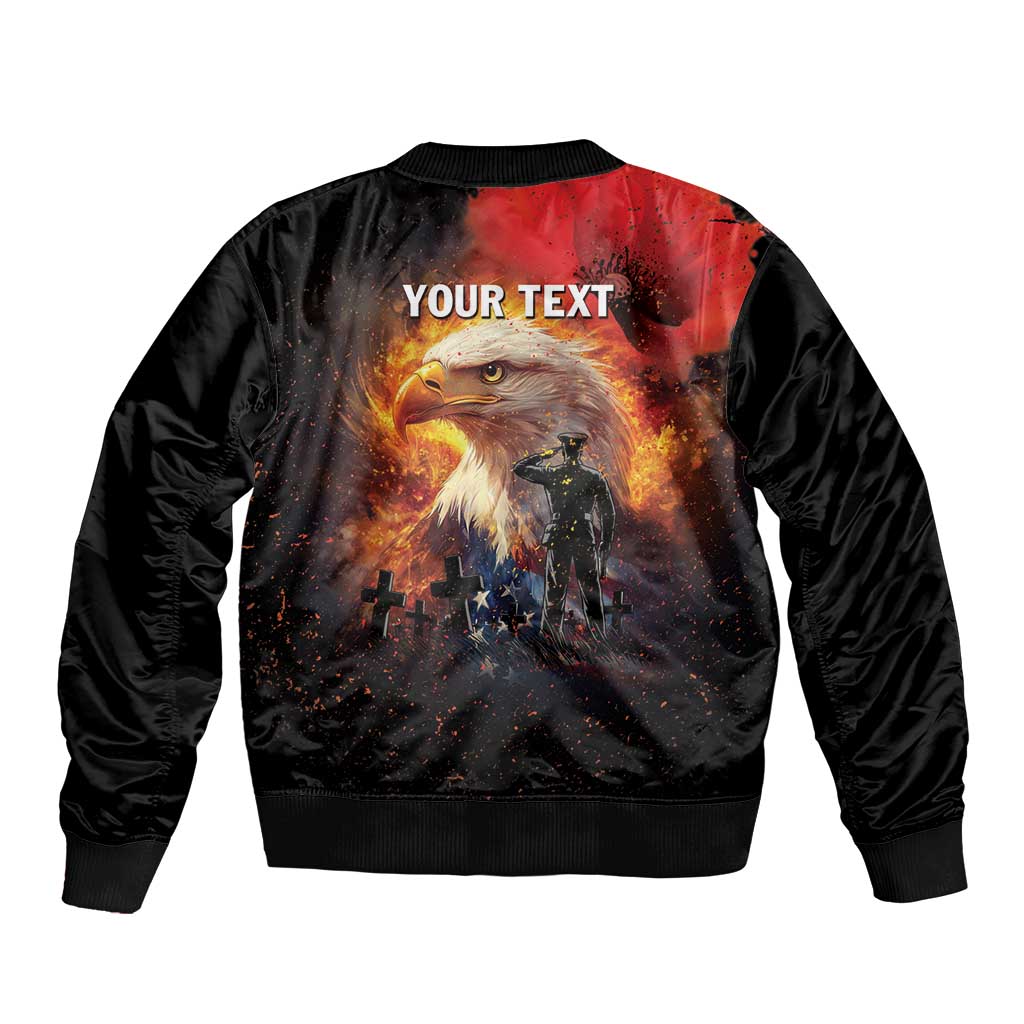 US Memorial Day Personalized Bomber Jacket May We Never Forget Freedom Isnt Free