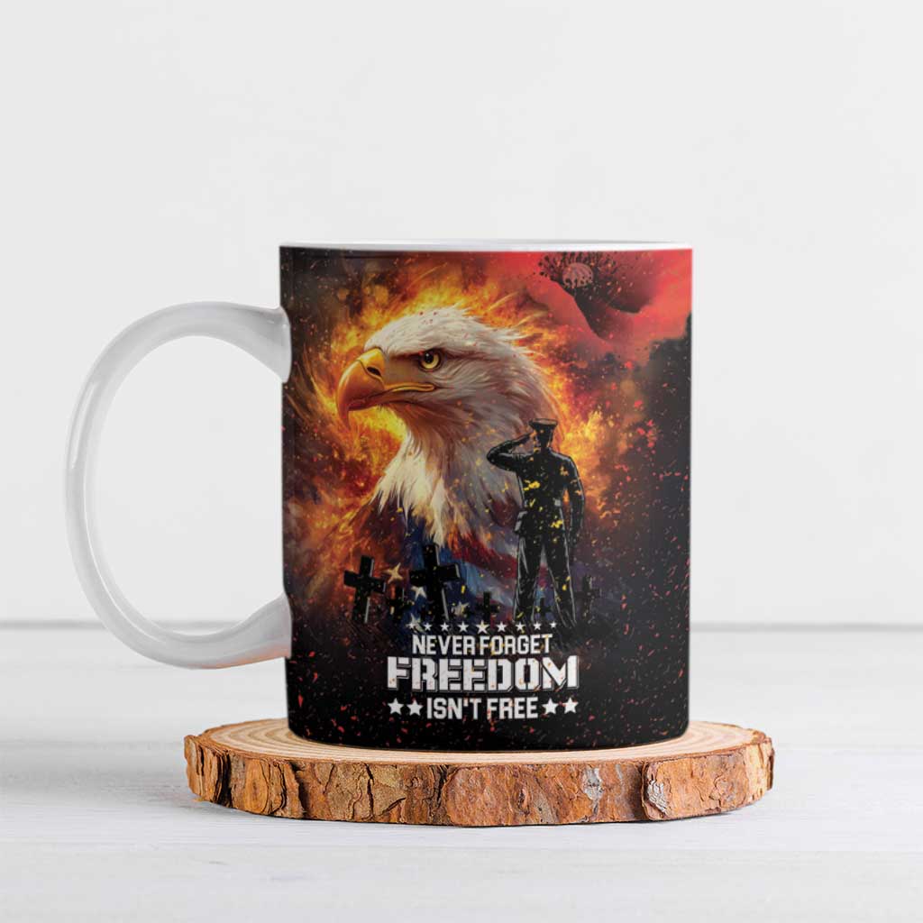US Memorial Day Personalized Ceramic Mug May We Never Forget Freedom Isnt Free