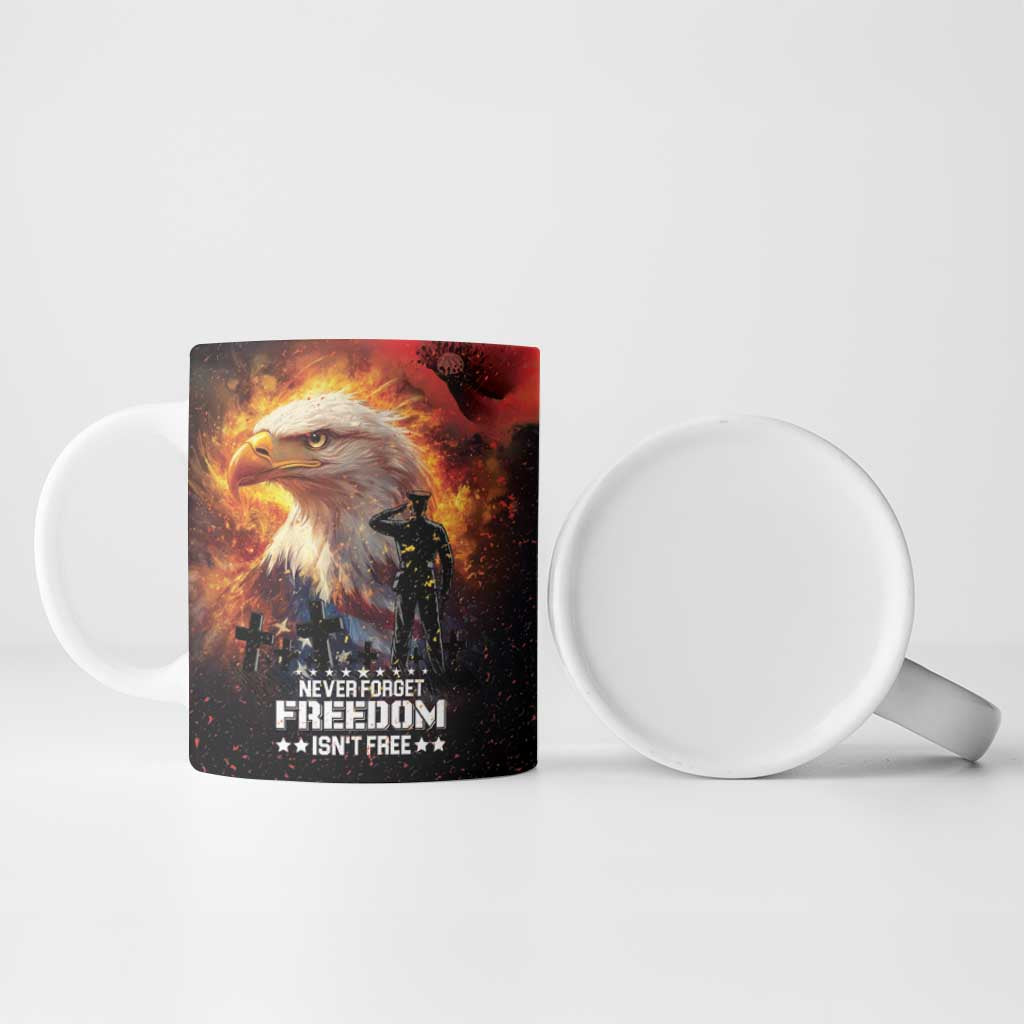 US Memorial Day Personalized Ceramic Mug May We Never Forget Freedom Isnt Free