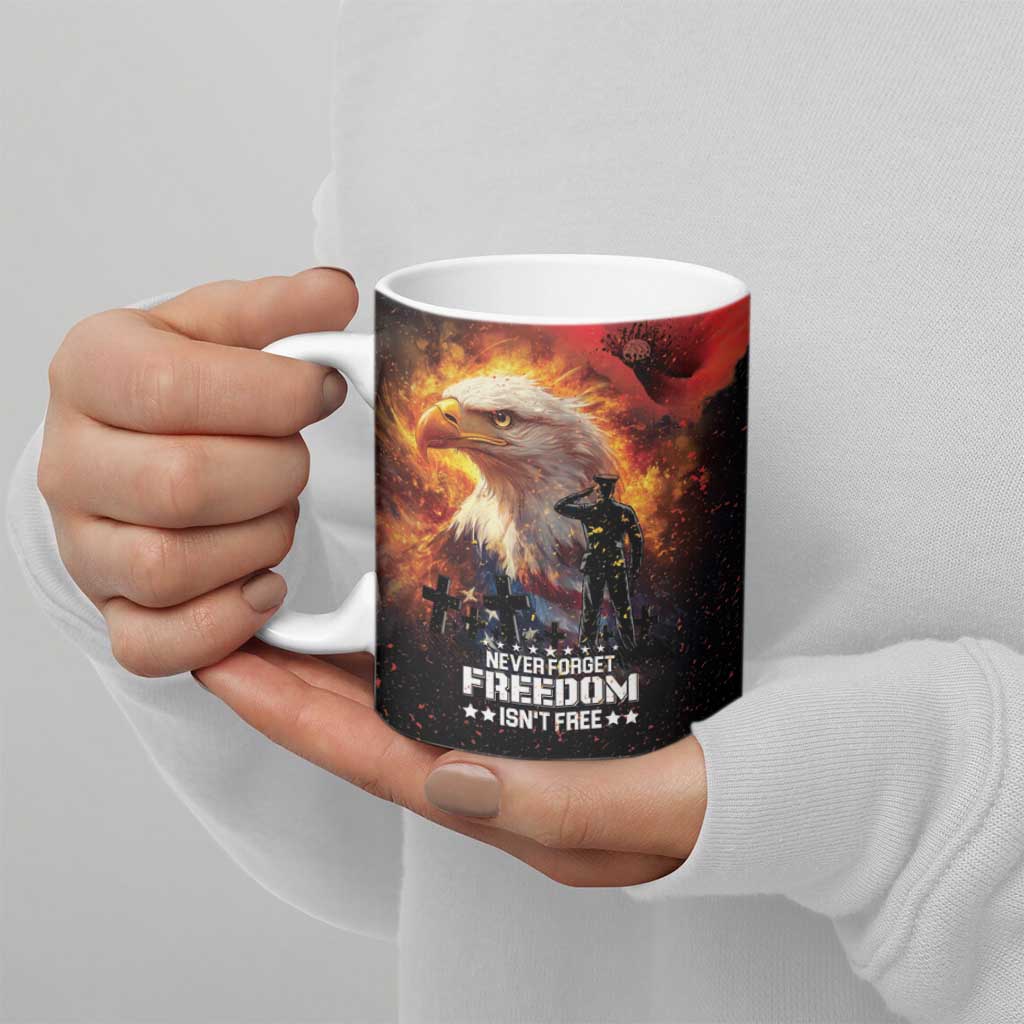US Memorial Day Personalized Ceramic Mug May We Never Forget Freedom Isnt Free