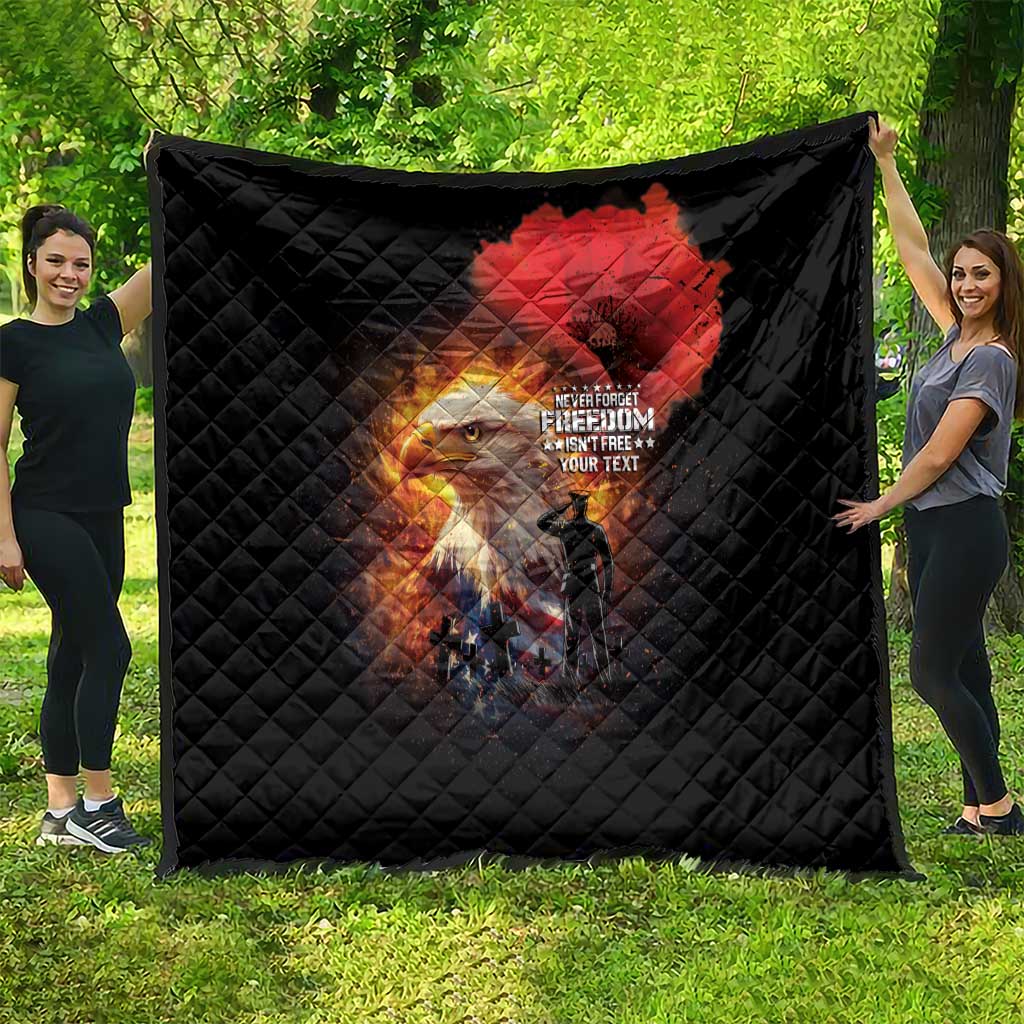 US Memorial Day Personalized Quilt May We Never Forget Freedom Isnt Free