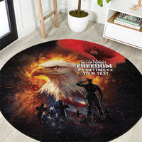 US Memorial Day Personalized Round Carpet May We Never Forget Freedom Isnt Free