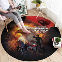 US Memorial Day Personalized Round Carpet May We Never Forget Freedom Isnt Free