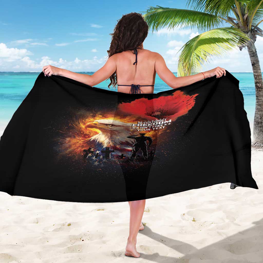 US Memorial Day Personalized Sarong May We Never Forget Freedom Isnt Free