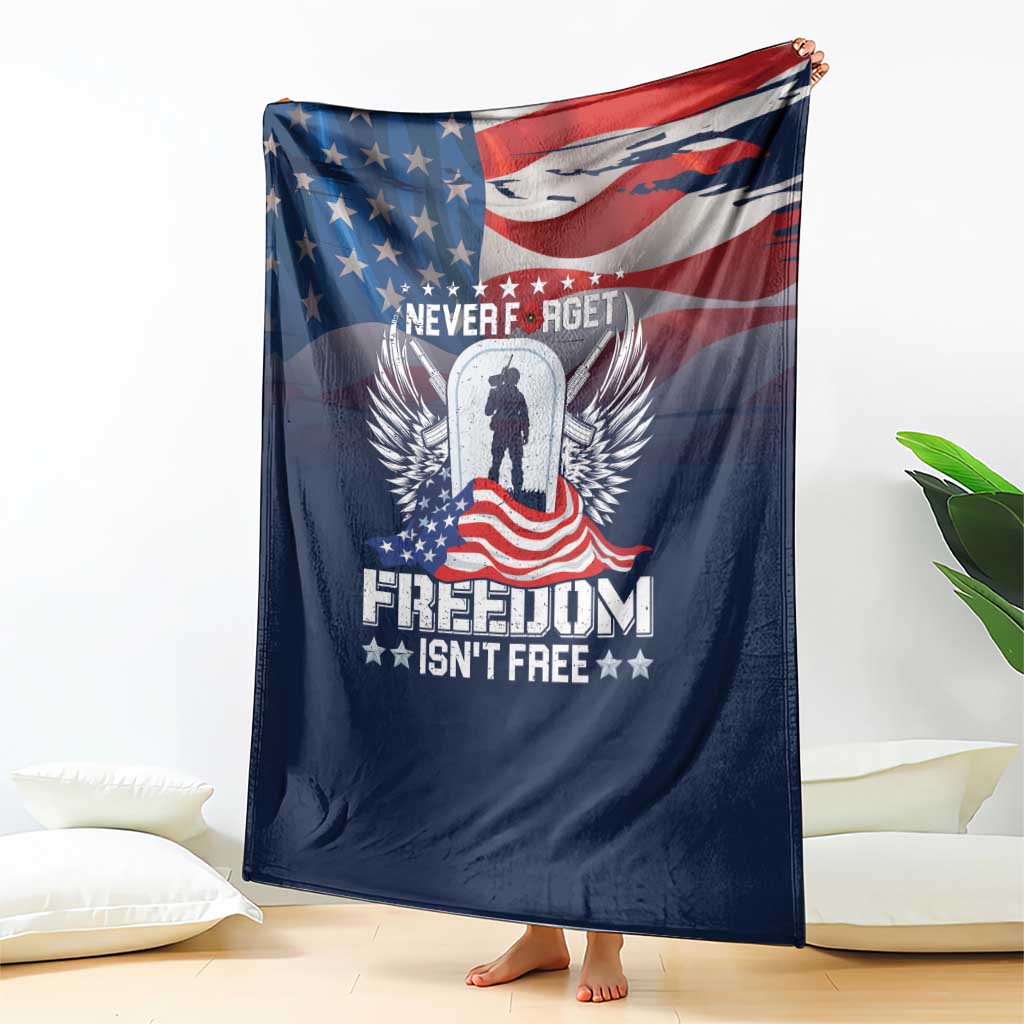 Never Forget Freedom American Memorial Day Blanket