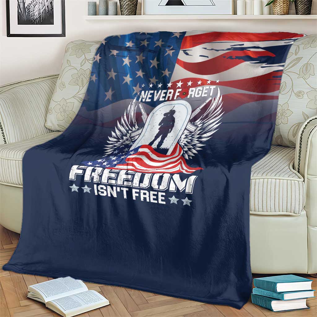 Never Forget Freedom American Memorial Day Blanket