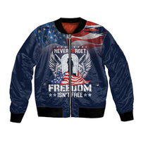 Never Forget Freedom American Memorial Day Personalized Bomber Jacket