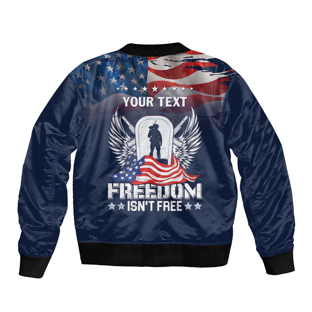 Never Forget Freedom American Memorial Day Personalized Bomber Jacket