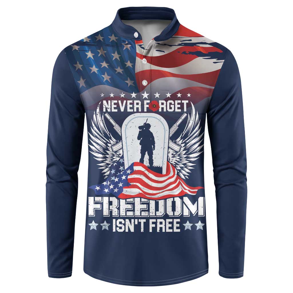 Never Forget Freedom American Memorial Day Personalized Button Sweatshirt