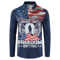 Never Forget Freedom American Memorial Day Personalized Button Sweatshirt