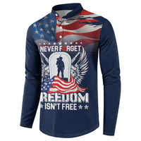 Never Forget Freedom American Memorial Day Personalized Button Sweatshirt