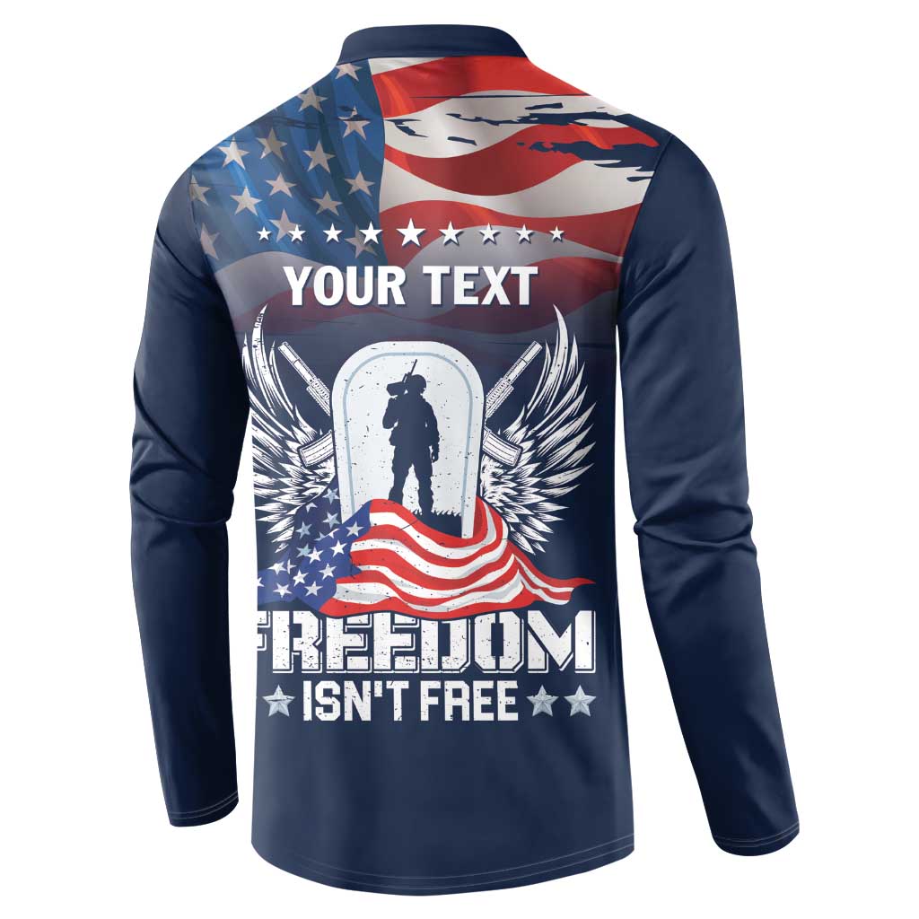 Never Forget Freedom American Memorial Day Personalized Button Sweatshirt