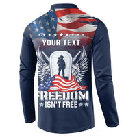 Never Forget Freedom American Memorial Day Personalized Button Sweatshirt