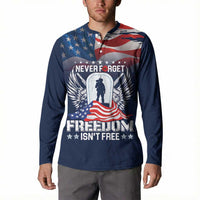Never Forget Freedom American Memorial Day Personalized Button Sweatshirt