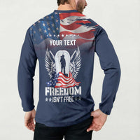 Never Forget Freedom American Memorial Day Personalized Button Sweatshirt